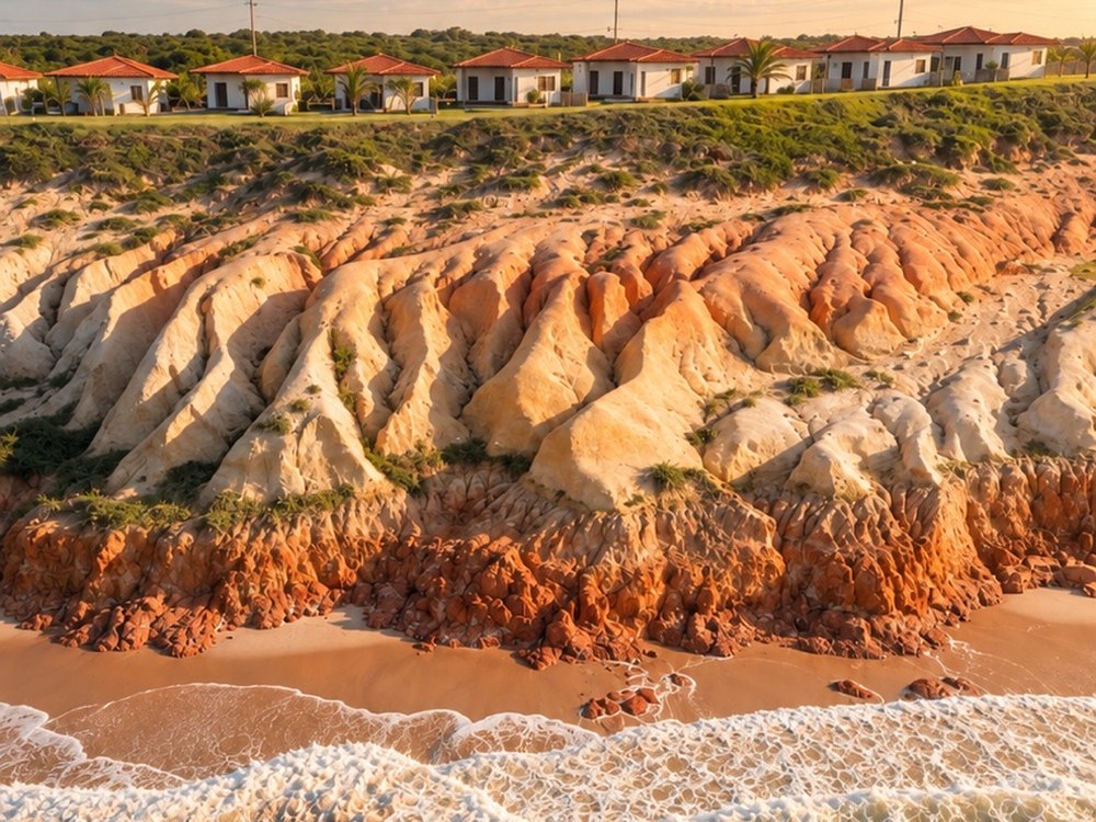 Investidores observando o mar de uma casa operada pela Mandinga